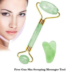 Jade Stone Massager Face Eye Roller Skin Wrinkles Anti Aging Tool Head Neck
