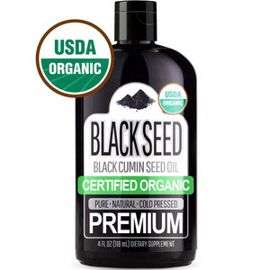 Organic Black Seed Oil Edible (100% Pure & Natural) Cumin Nigella Sativa - 4oz