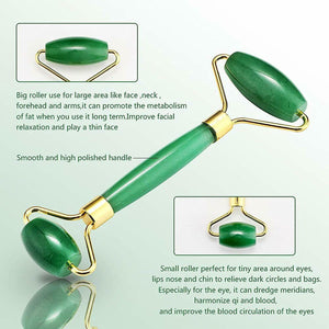 Jade Stone Massager Face Eye Roller Skin Wrinkles Anti Aging Tool Head Neck