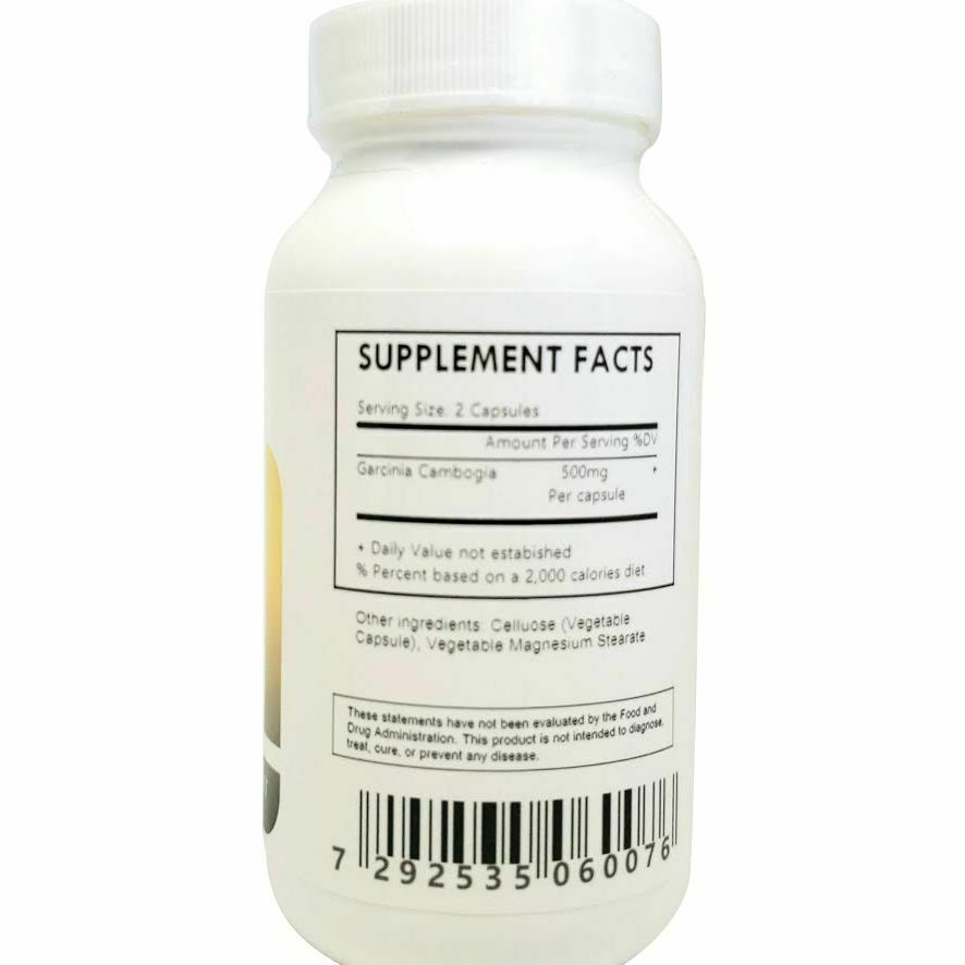 Garcinia Cambogia Extract Powder Capsules (60% HCA 500 mg Each)