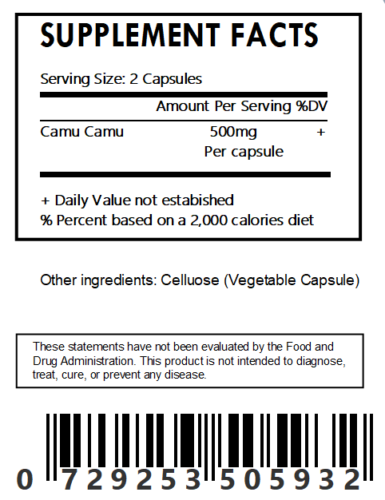 Camu Camu 4:1 Extract Capsule - 30 Count 500mg Each-Vitamin C